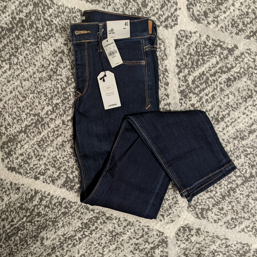 Express Stretch Skinny Mid Rise Jeans
